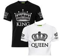 Matching Shirts for Couples Set for him and her King Queen T-Shirts White XXL/M