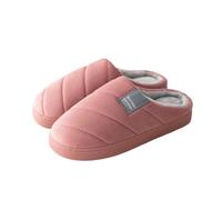 Matching Soft Sole Teddy Fur Slippers for Women Men Warm Lightweight Quiet Indoor Slippers, A red, 8.5 UK