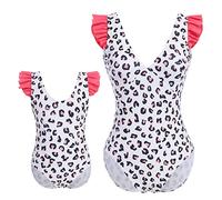 Matching Swimsuits for Mom and Daughter One-Piece Monokini Bathing Suit Bikini Mom and Me Family Swimwear Leopard Printed Women Girl's Summer Beachwear Pink Leopard 9-10 Years