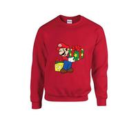 Matching Vintage Christmas Super Pixel Retro Jumper, Xmas Festive Gaming Sweater for Seasonal Joy, Holiday Adventure Gamer, Unisex Kids Adult Top Sweater (Red, 5 Years)