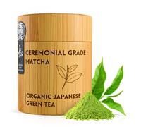 MATCHITA Organic Ceremonial Grade Japanese Matcha Green Tea Powder (40g) ? Bamboo Box ? Rich & Creamy Taste: For Hot & Cold Drinks, Lattes, Smoothies