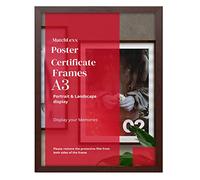 MatchLexx A3 Picture Frame - Wide A3 Frame made from SOLID WOOD | Wide A3 Picture Frame, perfect for an A3 Print or Photo with Styrene Front various sizes Ideal Home (A3 (29.7 x 41.9cm), MAHOGONY)