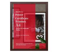 MatchLexx A4 Wooden Picture Frame - Shatter-proof Perspex Front, Ideal for Home or Office Decor (21.0 x 29.7cm), Mahogany