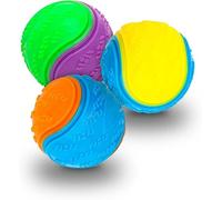 MatchLexx Double the Fun Pack of 3 Non-Toxic Durable Balls - for fetch, chase, chew, and solo play Dog Toy Gift Set Squeaky, Chewy, Colorful