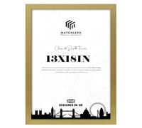MatchLexx Durable Craftsmanship 45x33cm Gold | Solid MDF Wooden (13x18in) Poster Frames Showcase Memories, Quotes/Photography | Ideal for Home, Office, or Gallery Walls