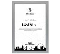 MatchLexx Durable Craftsmanship 45x33cm Silver | Solid MDF Wooden (13x18in) Poster Frames Showcase Memories, Quotes/Photography | Ideal for Home, Office, or Gallery Walls