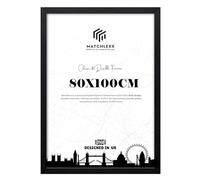 MatchLexx Durable Large Black Poster Frame 80x100cm Solid Mdf Wood With Shatter-Proof Perspex Front | Vertical Or Horizontal Display | Ideal for Home, Office, or Gallery Walls