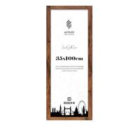 MatchLexx® Durable Large Panoramic Poster Frame Rustic Finish 35 x 100 cm (13.77 x 39 Inch) MDF Wooden Frame Shatter-Proof Acrylic Front Horizontal & Vertical