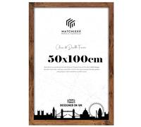 MatchLexx® Durable Large Panoramic Poster Frame Rustic Finish 50 x 100 cm (19 x 39 Inch) MDF Wooden Frame Shatter-Proof Acrylic Front Horizontal & Vertical