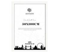 MatchLexx® Durable Large Panoramic Poster Frame White Finish (50 x 100 CM) - 19 x 39 Inch | 500 x 1000 mm MDF Wooden Frame Shatter-Proof Acrylic Front | Horizontal & Vertical 100 X 50cm