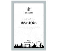 MatchLexx Durable Modern Light Grey 28x40 in Poster Frames | Mdf Wooden Shatter-Proof Styrene Portrait & Landscape | Hanging Hardware Included | for Home Office & Livingroom