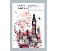 MatchLexx Durable Modern Light Grey 30x45 cm Poster Frames | Mdf Wooden Shatter-Proof Styrene Portrait & Landscape | Hanging Hardware Included | for Home Office & Livingroom