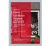 MatchLexx Extra Large Wide 45 x 60 cm Poster Frame -Solid MDF Wood -Landscape & Portrait Display, various sizes Ideal Home & Office Decor (45x60CM (17.7" x 23.6"), LIGHT GREY)