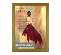 MatchLexx® Flat Profile Gold Hand crafted | Large Poster Picture Frame 55x70 cm picture Frame | MDF Wooden Frames Jigsaw Puzzle Frames For Home Livingroom & Office