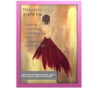 MatchLexx® Flat Profile pink Hand crafted | Large Poster Picture Frame 55x70 cm picture Frame | MDF Wooden Frames Jigsaw Puzzle Frames For Home Livingroom & Office