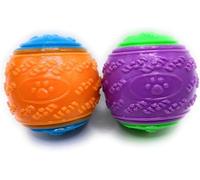 MatchLexx Interactive Indestructible Dog Toys Chew Durable Toy 2Pcs Squeaky Dog Ball Teeth Cleaning Puppy Interactive Chew gentle on teeth for Playing, Training