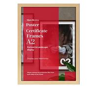 MatchLexx Large A2 Photo Frame With Perspex - Pine Wooden Poster Frame 59.4 x 42 cm, Home and Office Decor