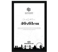 MatchLexx® Large BLACK Poster Frame 46 x 61 cm | Durable Acrylic Plexiglass MDF Wooden Frame | Lving Room Office Poster frames Home decoration | Portrait & Landscape Display