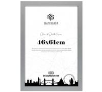 MatchLexx® Large Poster Frame 46 x 61 cm | Durable Acrylic Plexiglass MDF Wooden Frame | Lving Room Office Poster frames Home decoration | Portrait & Landscape Display (Silver)