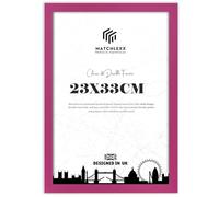 MatchLexx Minimal Stylish Design 23x33cm Poster Frame for Your Artwork | Solid MDF Wood Vertical/Horizontal Clear Acrylic Front | Ideal for Home, Office, or Gallery-Style Displays - Pink