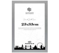 MatchLexx Minimal Stylish Design 23x33cm Poster Frame for Your Artwork | Solid MDF Wood Vertical/Horizontal Clear Acrylic Front | Ideal for Home, Office, or Gallery-Style Displays - Silver