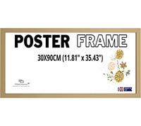 MatchLexx Modern 30x90 CM Poster Frame, Large Panoramic Size 90X30 CM Picture Frame, Board Backing, & Hanging Hardware Included Panoramic Poster Frame (30X90CM (11.81" x 35.43"), OAK)