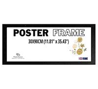 MatchLexx Modern 30x90 CM Poster Frame, Large Panoramic Size 90X30 CM Picture Frame, Board Backing, & Hanging Hardware Included Panoramic Poster Frame (30X90CM (11.81" x 35.43"), BLACK)