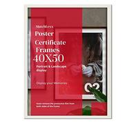 MatchLexx Modern 40x50cm Poster, Photo, or Print Poster Photo Frame various sizes Wooden frames Ideal Home or Office Decor (40x50CM (15.7" x 19.7"), WHITE)