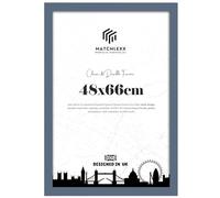MatchLexx Modern 48x66 cm poster frames | Mdf Wooden Hd Clear Shatter-Proof Styrene Cardboard & Hanging Hardware Included | for Home Office (Dark Grey)