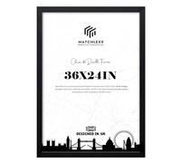 MatchLexx® Modern Black Finish HD Clear Perspex | Poster Picture Frame (61 x 91 CM) - 36 x 24 Inch | 320 x 450 mm Frames Puzzle Frames Portrait/Landscape Display Rectangle 91 X 61cm