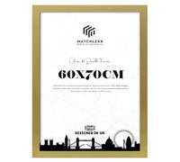 MatchLexx® Modern Gold Flat HD Clear Perspex | Personalised Poster Frame (70 x 60 CM) - 27 x 23 Inch | 700 x 600 mm Frames Puzzle Frames Vertical/Horizontal Display Rectangle 60 X 70cm