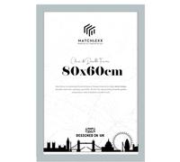 MatchLexx® Modern Grey Flat HD Clear Perspex | Poster Picture Frame (80 x 60 CM) - 31 x 23 Inch | 800 x 600 mm Frames Puzzle Frames Portrait/Landscape Display Rectangle 60 X 80cm