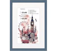 MatchLexx® Modern New 45 x 60 cm Poster Frame with White Mount 45x30 cm | Wooden Picture Frame with Acrylic Front | Portrait & Landscape | Home Office Livingroom-Dark Grey