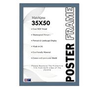MatchLexx® Modern Picture Poster Photo Frame 35x50cm (14 x 20 inches) Display Certificates Jigsaw Puzzle - Made of Solid Wood With Hardware & Acrylic - Portrait & Landscape (Dark Grey)