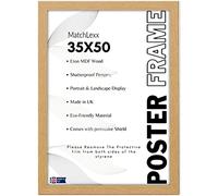 MatchLexx® Modern Picture Poster Photo Frame 35x50cm (14 x 20 inches) Display Certificates Jigsaw Puzzle - Made of Solid Wood With Hardware & Plexiglas - Portrait & Landscape (Oak)