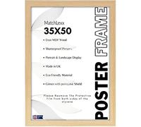 MatchLexx® Modern Picture Poster Photo Frame 35x50cm (14 x 20 inches) Display Certificates Jigsaw Puzzle - Made of Solid Wood With Hardware & Plexiglas - Portrait & Landscape (Pine)