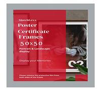 MatchLexx Modern Poster, Photo, or Print Poster Photo Frame 50x50cm various sizes Wooden frames Ideal Home or Office Decor (50X50CM (19.7" x 19.7"), LIGHT GREY)