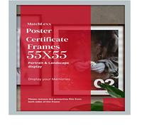 MatchLexx Modern Poster, Photo, or Print Poster Photo Frame 55x55 cm various sizes Wooden frames Ideal Home or Office Decor (55X55CM (21.7" x 21.7"), LIGHT GREY)