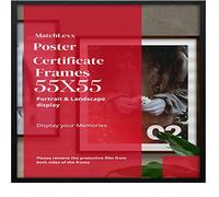 MatchLexx Modern Poster, Photo Square 55x55 cm jigsaw puzzle Print Poster Photo Frame various sizes Wooden frames Ideal Home or Office Decor (55X55CM (21.7" x 21.7"), BLACK)