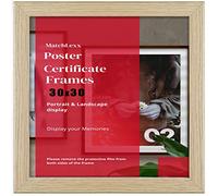 MatchLexx Modern Square Jigsaw Puzzle Poster Photo Frame 30x30CM (11.81" x 11.81") - Wooden Frames for Home or Office Decor - Mahogany and Oak Options