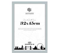 MatchLexx Modern Sturdy & Durable Large Light grey 32x45 cm Picture Poster Frames | Wooden Frames with HD Perspex Front picture Gallery Jigsaw Puzzle | Perfect for Home & office Decor