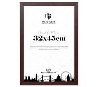 MatchLexx Modern Sturdy & Durable Large Mahogony 32x45 cm Picture Poster Frames | Wooden Frames with HD Perspex Front picture Gallery Jigsaw Puzzle | Perfect for Home & office Decor