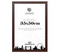 MatchLexx Modern Sturdy & Durable Large Mahogony 35x50 cm Picture Poster Frames | Wooden Frames with HD Perspex Front picture Gallery Jigsaw Puzzle | Perfect for Home & office Decor
