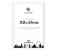 MatchLexx Modern Sturdy & Durable Large White 32x45 cm Picture Poster Frames | Wooden Frames with HD Perspex Front picture Gallery Jigsaw Puzzle | Perfect for Home & office Decor