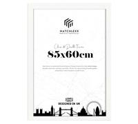 MatchLexx Modern Sturdy & Durable Large White 85x60 cm Picture Poster Frames | Wooden Frames with HD Perspex Front picture Gallery Jigsaw Puzzle | Perfect for Home & office Decor