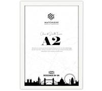 MatchLexx Modern White 59.4x42cm Poster Frames Lightweight Stylish Wide Border | Mdf Wooden Shatter-Proof Styrene Portrait & Landscape | Jigsaw Puzzle Frame | for Home Office & Livingroom