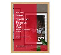 MatchLexx OAK A5 Picture Frame - Freestanding and Wall Mounted Photo Frame for Pictures Posters & Certificates various sizes Wooden frames Ideal Home or Office Decor (A5 (14.8 x 21.0cm), OAK)