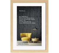 MatchLexx® Pine | Large Pictures Frame 50x 50 cm With White Mount 40x40 cm Poster Frame | Wooden Jigsaw Puzzle Artwork For Prints, Certificates, Canvas (Pine, Pine-M-Frame-50x50 (40x40))