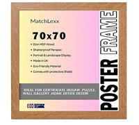 MatchLexx® Poster Photo Frame 70x70 cm Picture Frame Jigsaw Frames with Hd Clear Perspex front Backboard & Styrene Portrait, Landscape for Home Office Gallery (70x70CM(27.6" x 27.6"), OAK)
