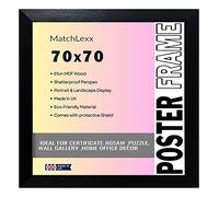 MatchLexx® Poster Photo Frame 70x70 cm Picture Frame Jigsaw Frames with Hd Clear Perspex Front Backboard & Styrene Portrait, Landscape for Home Office Gallery (70x70CM(27.6" x 27.6"), Black)